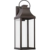 Capital Lighting 946431OZ-GL Bradford Night Sky Clear Glass Rectangular Outdoor Wall Lantern, 1-Light 7 Watt, 24" H x 8" W, O