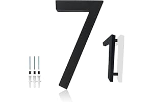 Hvatry House Numbers for Outside, 6 inch Modern Floating Address Numbers for Front Door, Street, Apartment, Farmhouse, High Visibility Numbers Enhance Home's Exterior Charm, Black(House Numbers 7)