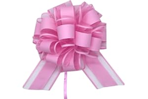 HSXJJ 6 Pieces Large Pull Bows, Pink Gift Bow, 6 inches, Christmas, Party Birthday Gift Bow, Wedding Ribbon Bows for Wrapping Boxes or Baskets Decorations, Valentine's Day Gift Decorations Bow
