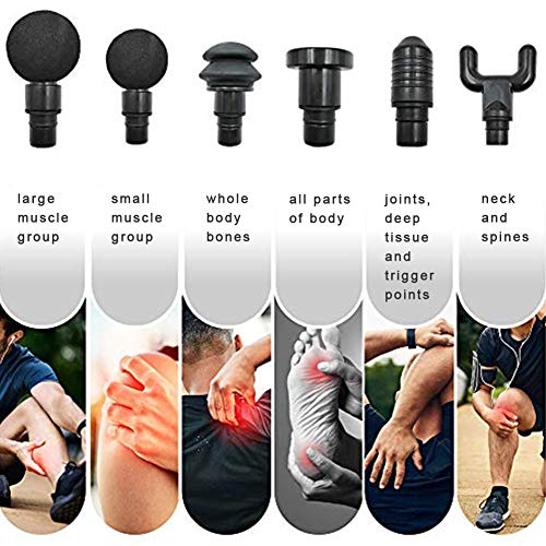 Muscle Massage Gun for Athlete, Handheld Electric Body Massager with 6 Massage Heads and Adjustable Speed, Portable Vibration Massage Device for Deep Tissue Percussion and Muscle Pain Relief - Thumbnail 2