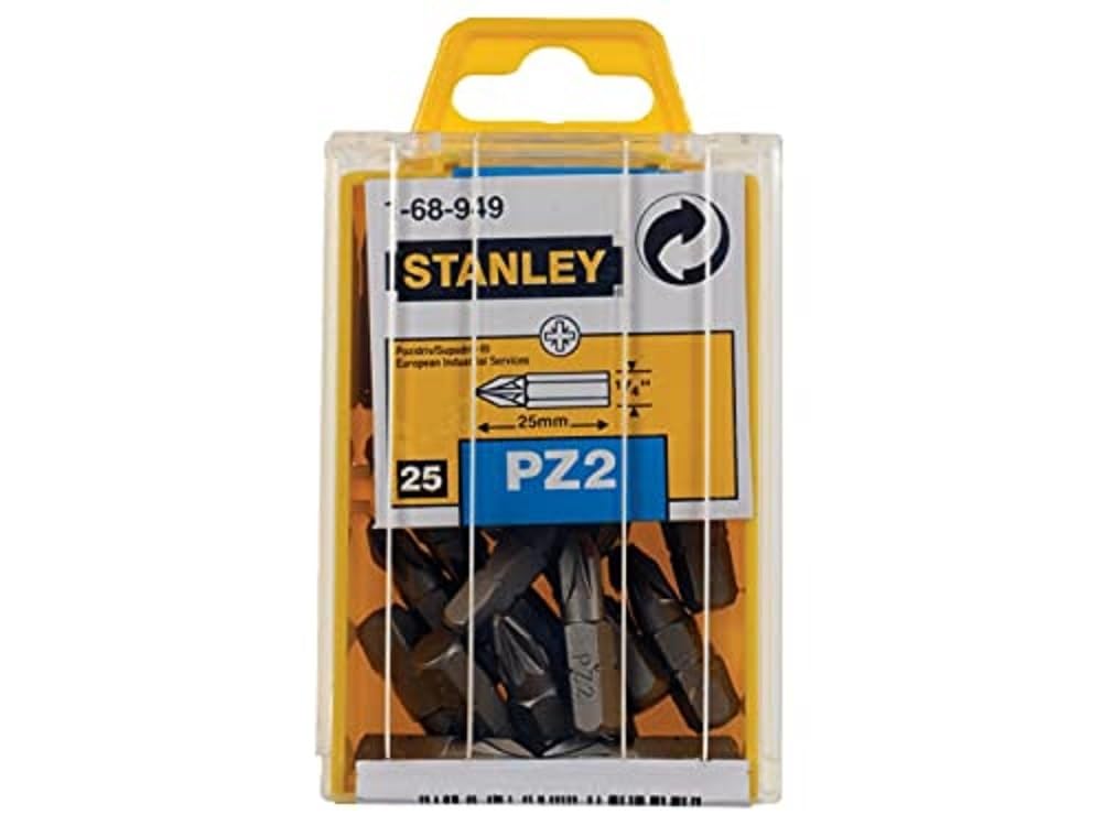 Stanley 168949B Pozidriv 2 Point Bit 25mm (25 Pieces)