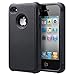 UARMOR Case for Apple iPhone 4 / iPhone 4S, Hybrid Dual Layer Protective Case with Hard Plastic and Soft Silicone Shockproof Durable Fullbody Protection Case, Black