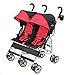 Kolcraft - Cloud - Lightweight and Compact Double Umbrella Stroller - Red/Black