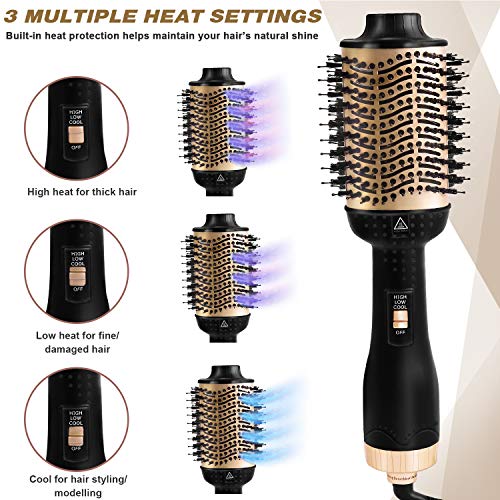 Hair Dryer Brush, Hot Air Brush, VSADEY One Step Hair Dryer & Volumizer 3 in 1 Hair Styling Brush Negative Ion Straightener & Curly Salon Reduce Frizz and Static for All Hair Types
