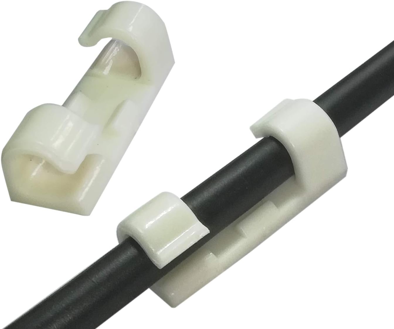 Cable Clips with Self Adhesive, 6mm TV PC Wire Holder, Tidy and Management Extension Cord (Pack of 20, White)