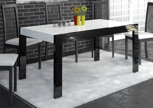 Esstisch Tisch Esszimmertisch ausziehbar schwarz weiss Hochglanz günstig