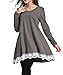 FOMANSH Women's Lace Tunic Shirt Long Sleeve Tunic Top Blouse,Gray,XX-Large/US 20-22