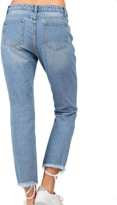 women's black jeans frayed hem