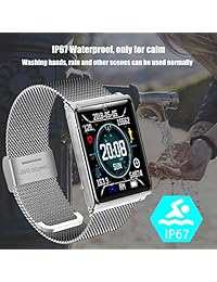 Duperym   Reloj inteligente con monitor de presión arterial y frecuencia cardíaca para hombres, mujeres, reloj de muñeca para niños, niñas, deportes, al aire libre, actividad de seguimiento de sincronización y llamada SMS