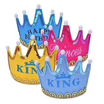 Generic Rose Birthday Crown Led Happy Birthday Cap Hat Colorful