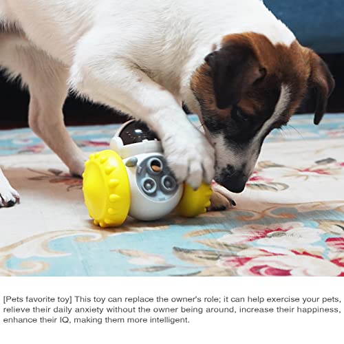 Dog Treat Toy Interactive Toys to Improve Dog\'s IQ and Digestion, Food Dispenser Robot Tumbler Shape Toy Slow Eating IQ Treat Toy for Small Medium Dogs
