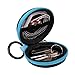 Earbud Case JCBritw Hard Earphone Case Headphone Carrying Storage with Carabiner, Blue