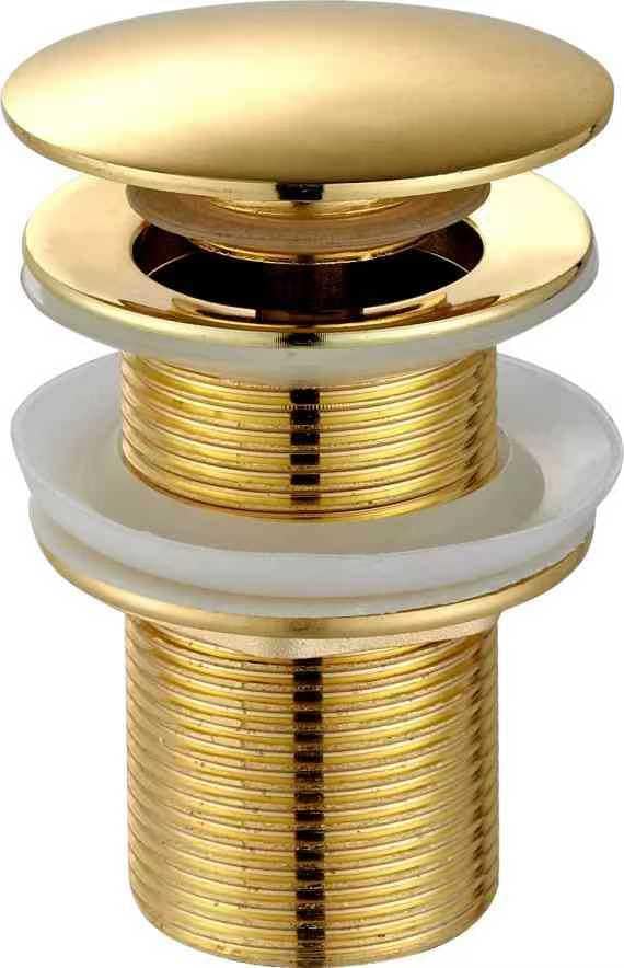 imiiHO 001 Basin Sink Waste with Overflow hole，Slotted Pop Up Click Clack Sprung Plug, Brass, Chrome