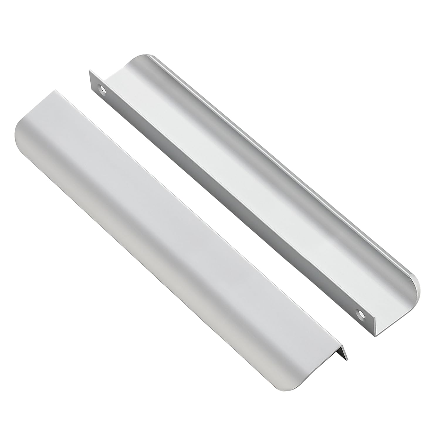 Photo 1 of Ravinte 3 Pack Finger Pulls for Cabinets 204mm/8in Hole Center Tab Cabinet Handle Silver Finger Edge Pulls Concealed Handles for Kitchen Drawer Finger Cabinet Pulls 254mm/10in Length