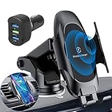 Homder Automatic Clamping Wireless Car Charger Mount,10W/7.5W Qi Fast Car Charging,Dashboard Air Vent Phone Holder with QC 3.0 Fast Charger,Compatible with Samsung S10/S9/Note 9,iPhone8/Max/X/XR