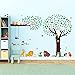 DECOWALL DA-1312P1410 Large Tree with Animal Friends and Branch with Owls Kids Wall Decals Wall Stickers Peel and Stick Removable Wall Stickers for Kids Nursery Bedroom Living Room