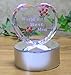 BANBERRY DESIGNS World's Best Mom Lighted Heart - Light Up LED Crystal Heart - Etched Rose Design on Red Heart Shaped Lighted Base - Measures 4