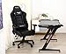 FICMAX Gaming Desk Z Shape Gaming Computer Desk with LED Light Pro Gamer Computer Table with Leather Fender Cloth Ergonomic PC Desk for Gamer Z Leg Home Office Desk E-Sport Gaming Desk (Black)