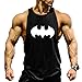 TECOFFER Men Gym Muscle Sleeveless Shirt Tank Tops Sport Fitness Vest (Black, L)