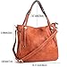 WISHESGEM Women Handbags PU Leather Tote Shoulder Bags Satchel Zipper Cross Body Bags Brown