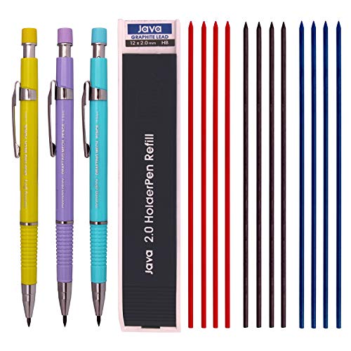 B&P 2.0 mm Lead Holder Pen Mechanical Pencil for Draft Drawing,Carpenter,Crafting, Art Sketching Sharpener (Pack of 3 Pens) + (2.0mm Hb Lead 1 Tube-12 Leads) Graphite Lead Refill - Thumbnail 5