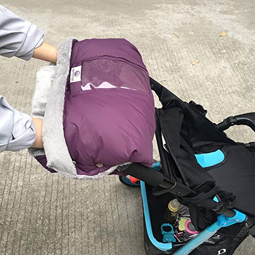 Fleece Stroller Hand Muff, BETITETO Winter Anti-Freeze Gloves for Baby Stroller Jogger Pram Water Resistant Warmer Gift for Parents and Caregivers (Purple - Upgrade Version) - Thumbnail 6