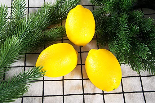 20 PCS Yellow Artificial Lemons, 3.7'' X 2.56'' Fake Fruit Lemons Artificial Lifelike Simulation Lemon for Home House Kitchen Party Decoration