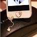 Bthdhk(TM) Love Pearl Diamond Pendant Pentagram Anti Dust Dock Ear Plug +Pink Love Home Button for Iphone 6S /6S Plus,iphone 6 6Plus,iphone 5S/SE,ipad Mini Ipad Air 2,ipod Touch 5