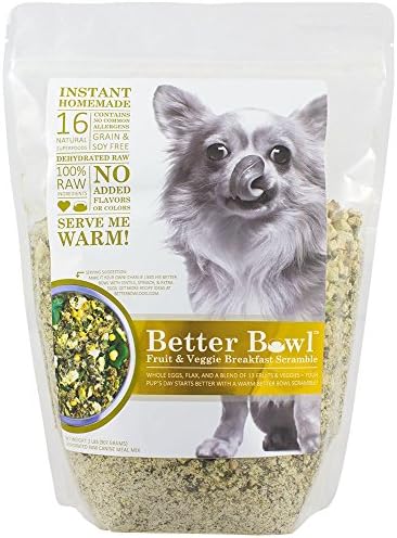 Better Bowl Fruit &amp; Veggie Breakfast Scramble is a warm, tasty, instant-homemade, "just add water" meal you'll be proud to serve your pup! 2lbs (Makes approx. 8lbs)
