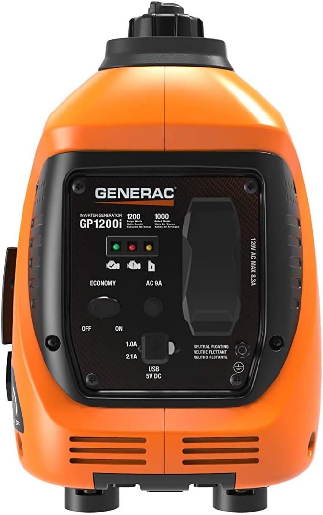 Generac 76711 GP1200i 1200 Watt Portable Inverter Generator, Orange and Black : Garden & Outdoor