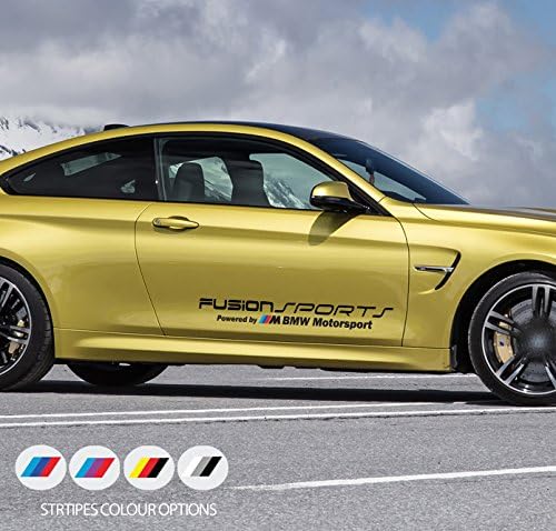 2 x Fusion Sports Powered by for BMW M Motorsport Door Car Vinyl STICKERS Decals