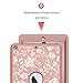 Hocase iPad 9.7 2018/2017 Case Heavy Duty Shockproof Silicone Rubber+Hard Shell Hybrid Protective Case w/ Rose Floral Print for iPad 5th/6th Generation A1893/A1954/A1822/A1823 - Rose Gold Pink