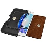 SumacLife 5.1" PU Leather Belt Clip Holster Wallet Pouch Cellphone Case, Universal Hip Wallet Case for Samsung Galaxy S7 Exynos / S6 / J2 / S5 / Apple iPhone 6s / 7(Size L, Black)