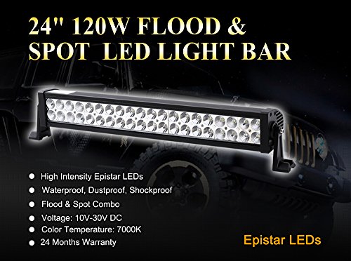 Amazon Com Richsolar 120w 24 Inch Led Light Bar Work Lights Flood