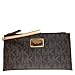 Michael Kors Signature Large PVC Top Zip Clutch / Wristlet - Brown