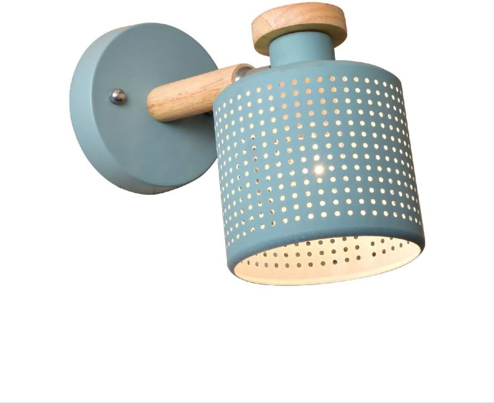 Berlato Wall Sconce Lamps Lighting Fixture,Nordic Style Wall Scones for Modern Minimalist,E26 Bedside Lamp Wall Hanging Lamp Bedroom Living Room Lighting Creative Wind Lamps (Blue)