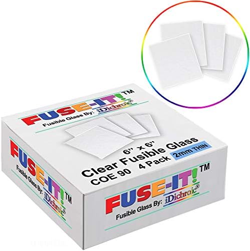 Thin (2 mm) - 6 Inch Clear Glass Squares COE 90-4 Pack