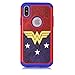 Iphone Xs Case,Iphone X Cover - Female Hero Women Pattern Shock-Absorption Hard PC and Inner Silicone Hybrid Dual Layer Armor Defender Protective Case Cover for Apple iphone X and iphone Xs