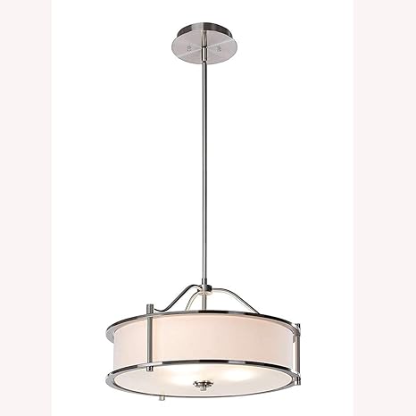 Lighting Lámpara Colgante de 3 Tambores con Pantalla de Tela y difusor