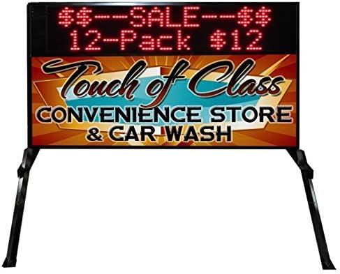 Portable Outdoor Sign with LED Display and Custom Faces