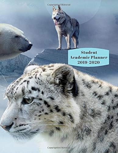 Download Student Academic Planner 2019-2020: Daily Organizer Calendar Class Schedule, Wolf Snow Leopard Polar Bear, School Assignment Tracker, Grade Log Book, Goals, Notes Pages, Weekly Monthly PDF