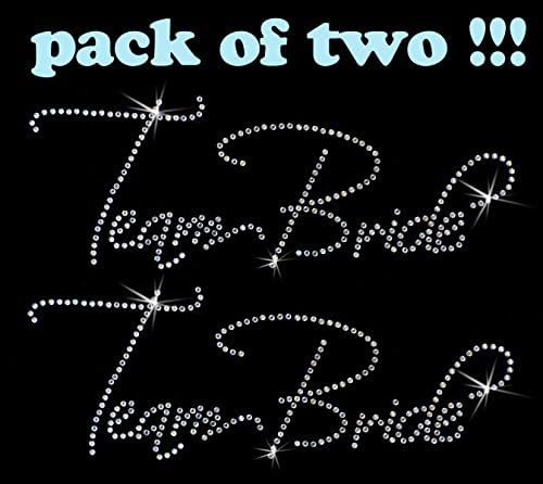 Team Bride Clear Rhinestone Iron On Hotfix Transfer Decal Bling For Bridesmaids DIY- Lot of 2!! ~Free Star Decal~ Rococo Designs Made in USA