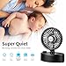 E-More Battery Operated Desk Fan, Mini USB Personal Table Fan, Stepless Speed Regulation, Super Quiet, Powered by USB or Rechargeable Battery, Small Fan Cooling for Office Desk Bedroom Outdoor(Black)