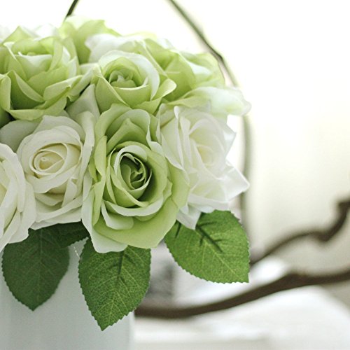 image for Gemdragon Artificial Flowers, Fake Flowers Silk Plastic Artificial Ros