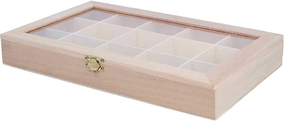 CAJA VTRINA EXPOSITORA MADERA 30x19x4 CM: Amazon.es: Hogar