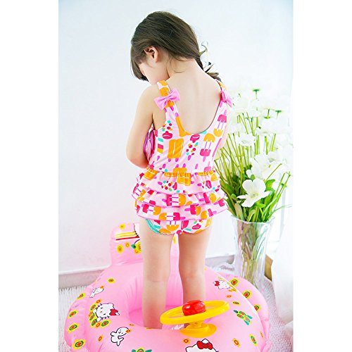 Toddler Baby Girls One Piece Ice Cream Pink Cute Swimsuit (1-8Years)