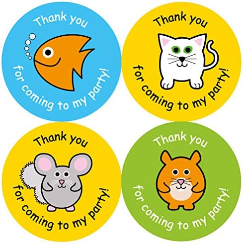 Pets/ animals - Thank you for coming to my party! - pack of 30 1.5 inch stickers