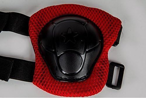1Set(Black+Red) 7 in 1 Sports Skateboard Protection Sets Cycling Roller Skating Helmet/Elbow Pads/Knee Pads/Wrist Pads Safety Protective Guard Gear for Kids Children(M for 8-12 years old) - Image 4