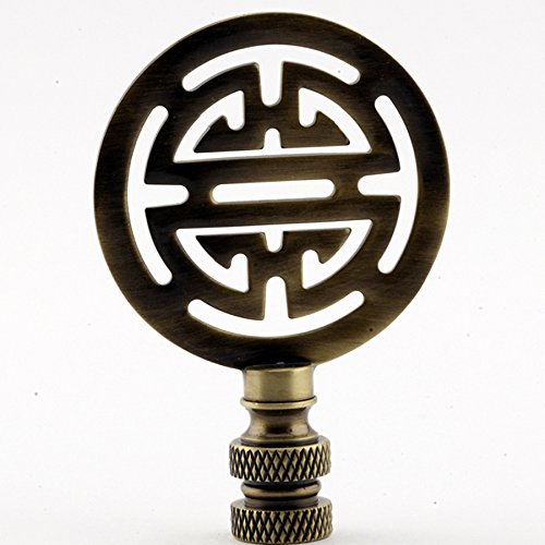 Asian Sign Lamp Finial - Antique Brass - Choice of Design - 2.75 Inches (2.75 Inch)