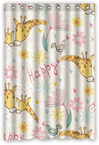 Amazon Com Window Curtain Custom Giraffe Waterproof Home